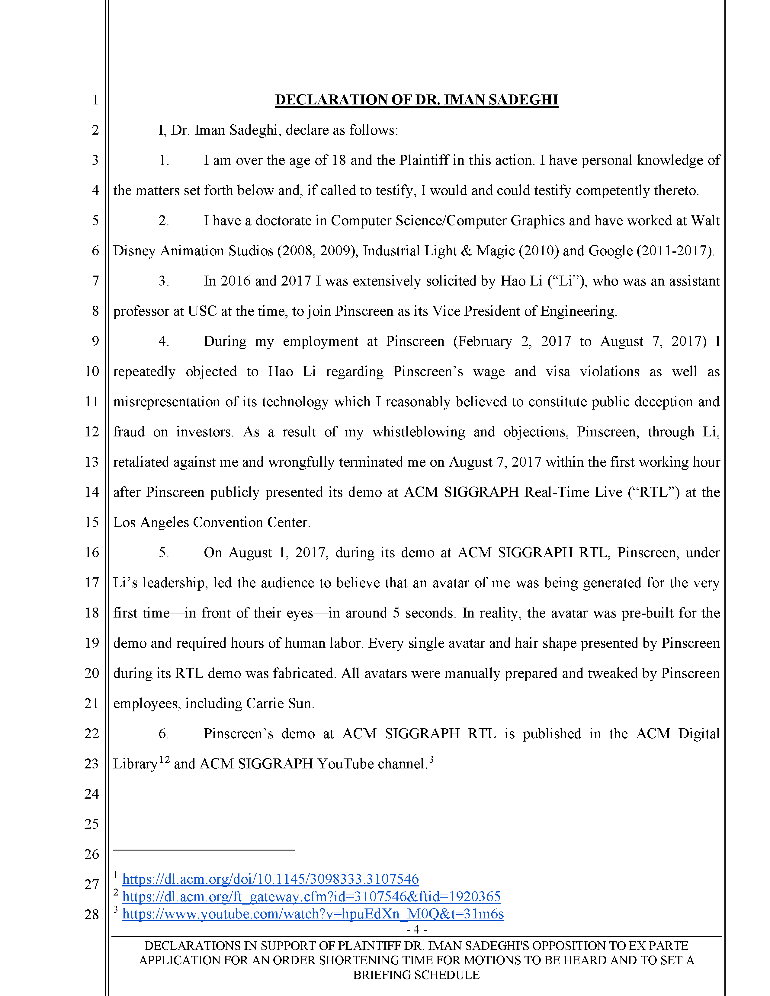 Hao Li Authenticates USC's Confirmation of Pinscreen's Public&nbsp;Deception at ACM&nbsp;SIGGRAPH RTL&nbsp;2017 Page 10