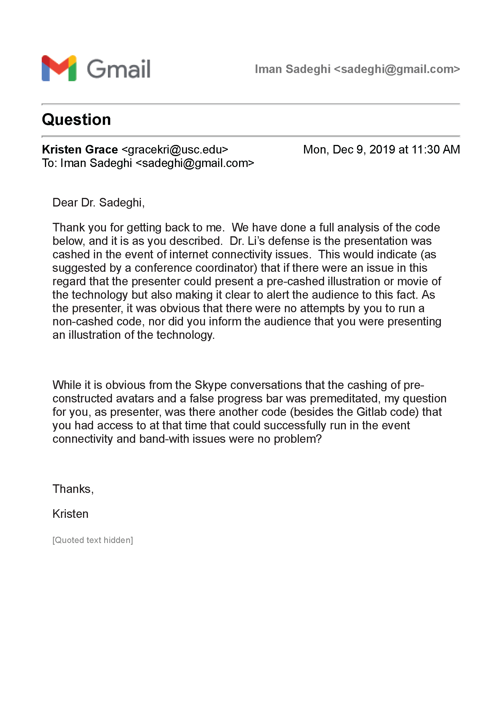 Hao Li Authenticates USC's Confirmation of Pinscreen's Public&nbsp;Deception at ACM&nbsp;SIGGRAPH RTL&nbsp;2017 Page 30