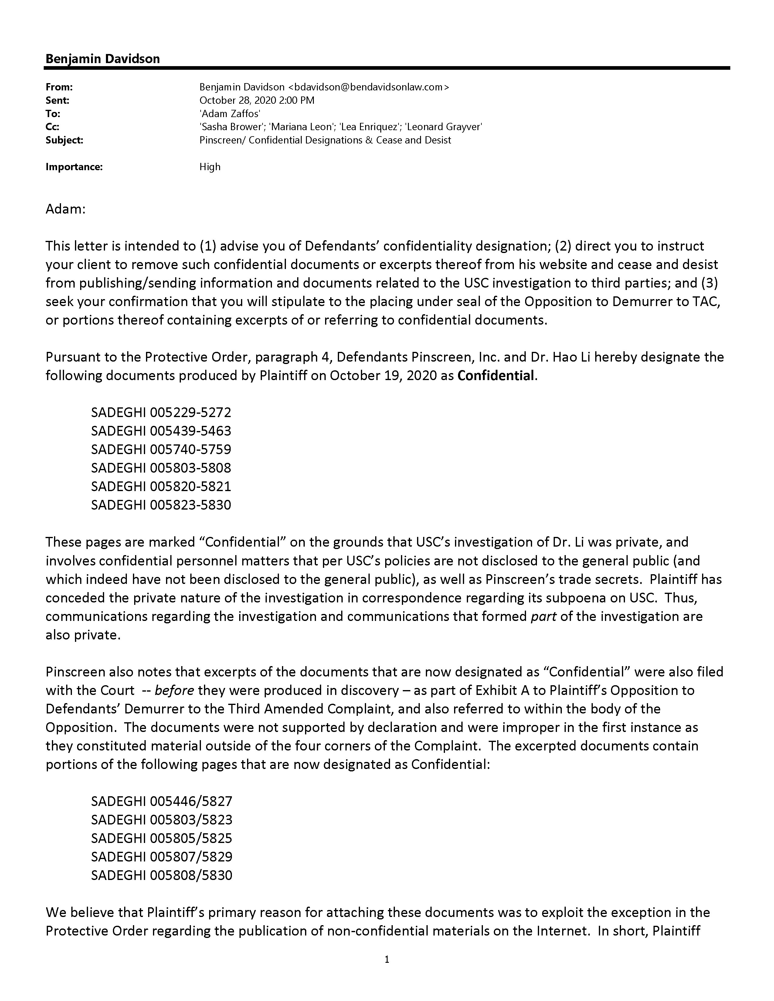 Hao Li Authenticates USC's Confirmation of Pinscreen's Public&nbsp;Deception at ACM&nbsp;SIGGRAPH RTL&nbsp;2017 Page 39