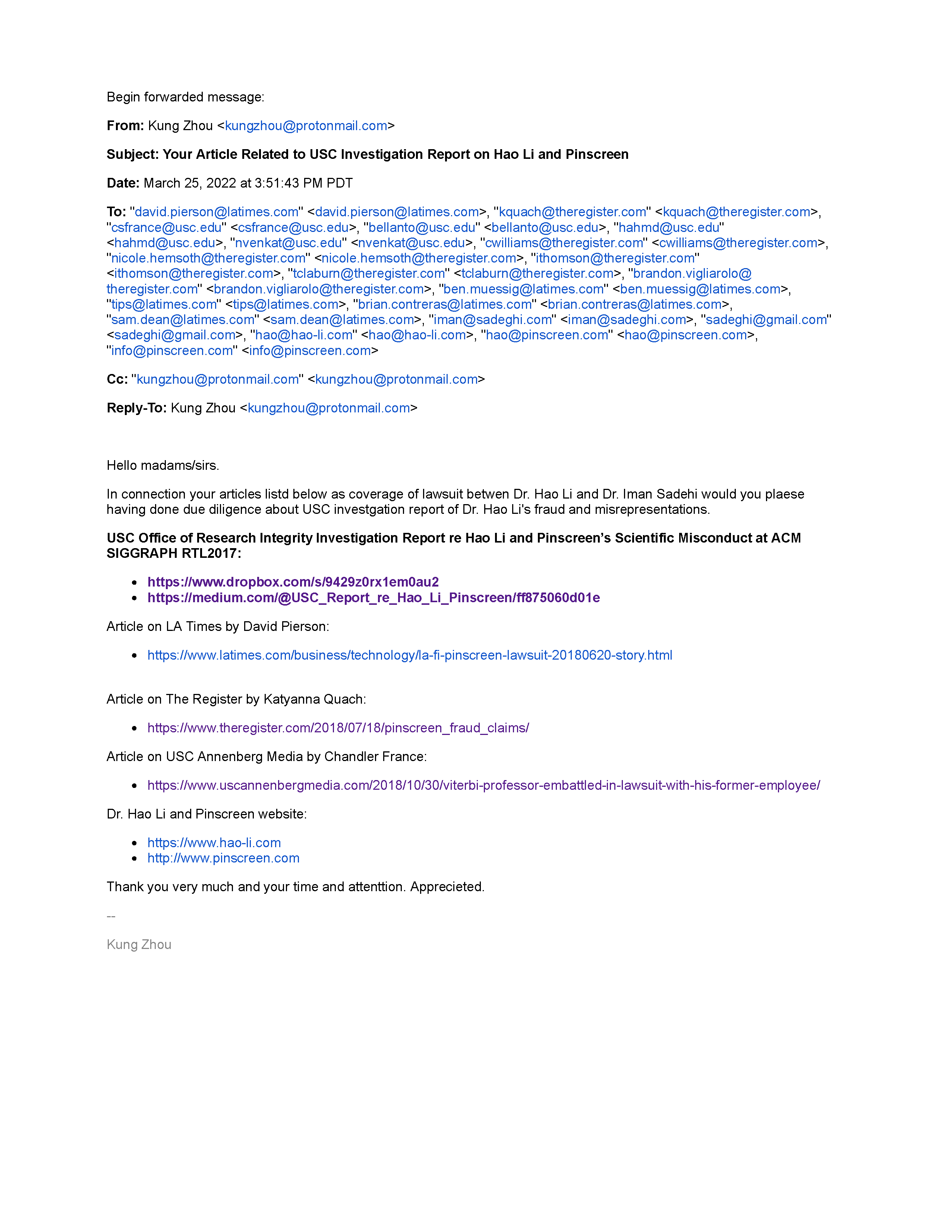 Hao Li Authenticates USC's Investigation Report re Pinscreen's Public&nbsp;Deception at ACM&nbsp;SIGGRAPH RTL&nbsp;2017 Page 8