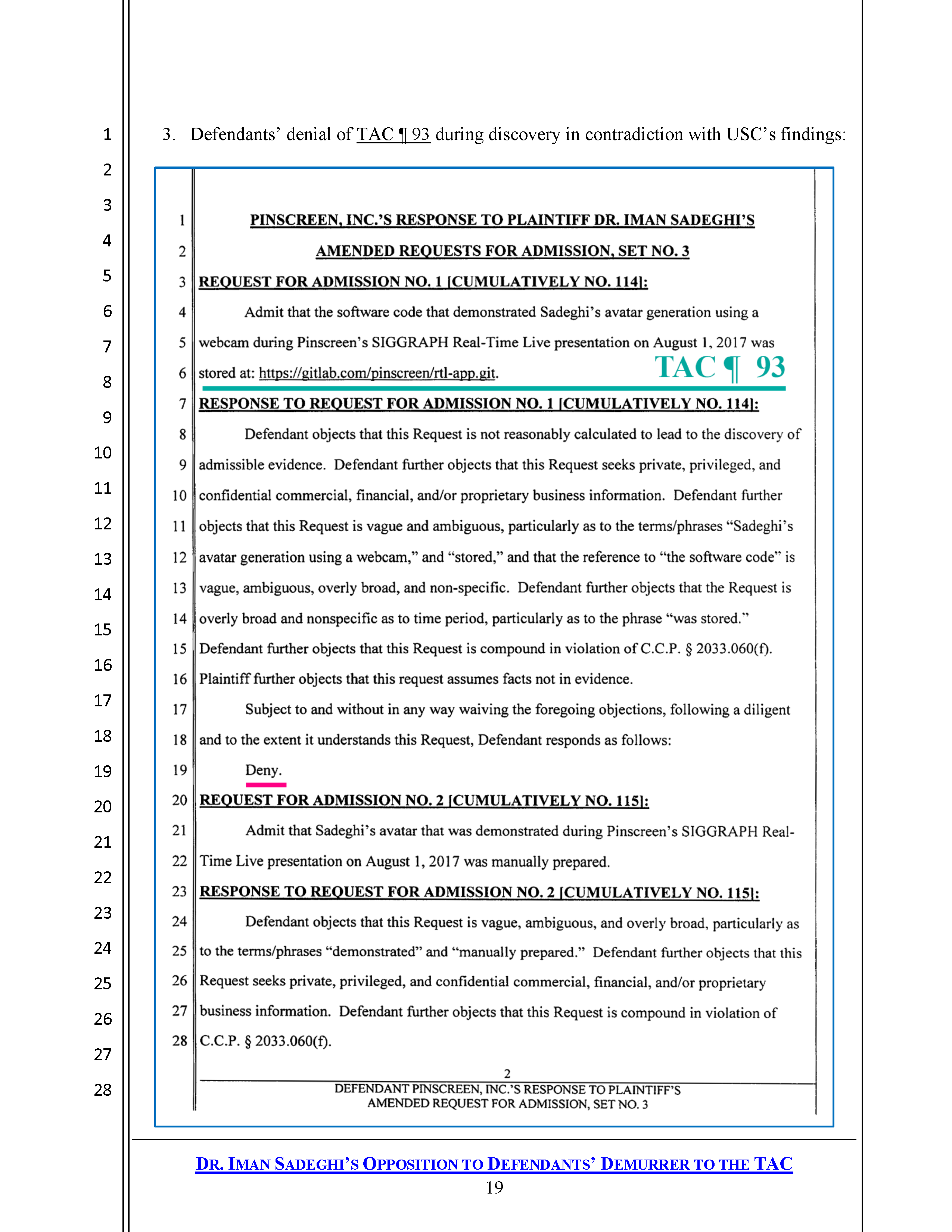 USC's Confirmation of Hao Li's and Pinscreen's Public&nbsp;Deception at ACM&nbsp;SIGGRAPH RTL&nbsp;2017 Page 4